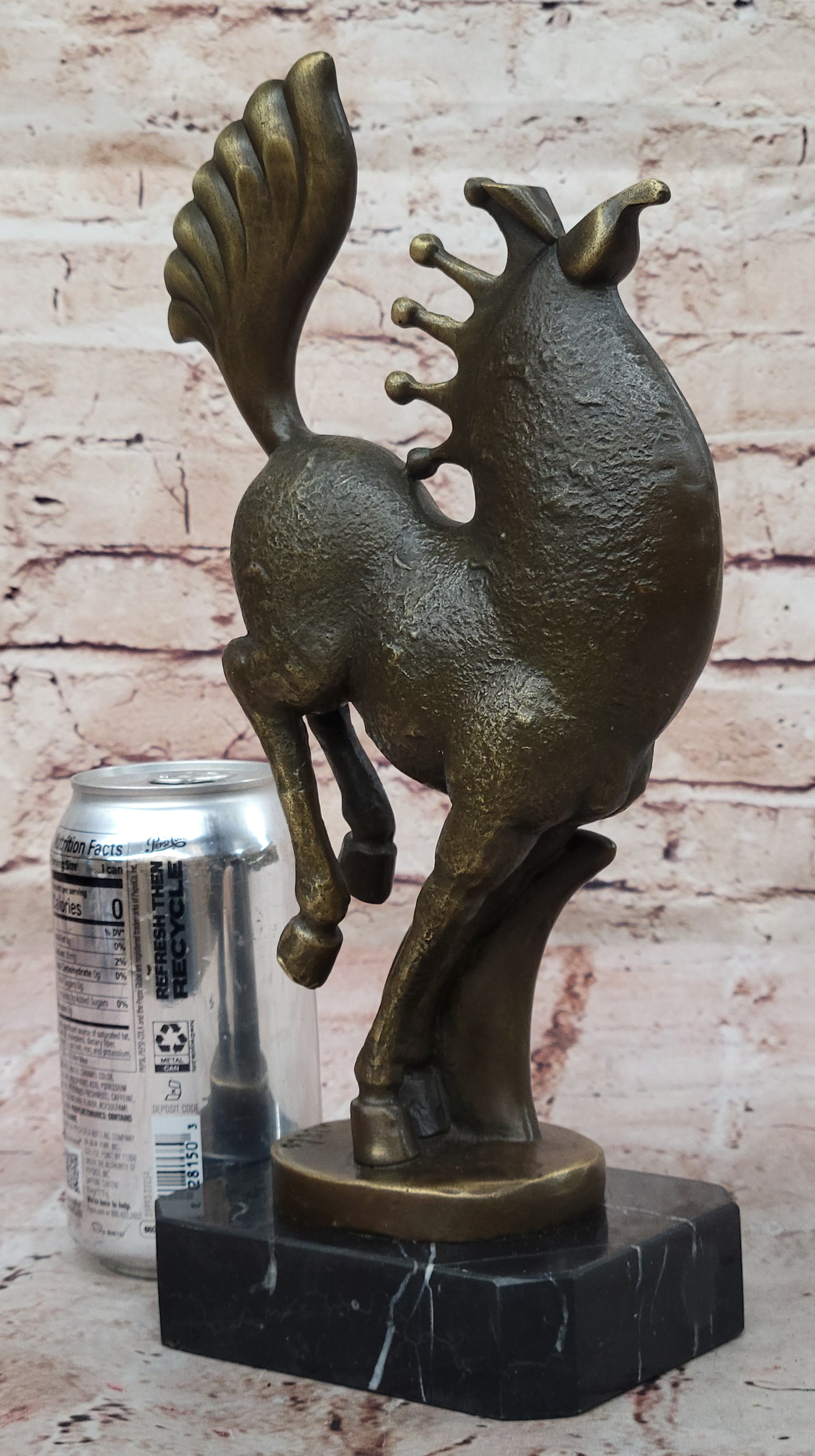 Rearing Horse Bronze Sculpture - Abstract Equestrian Wildlife Art