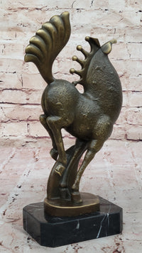 Rearing Horse Bronze Sculpture - Abstract Equestrian Wildlife Art