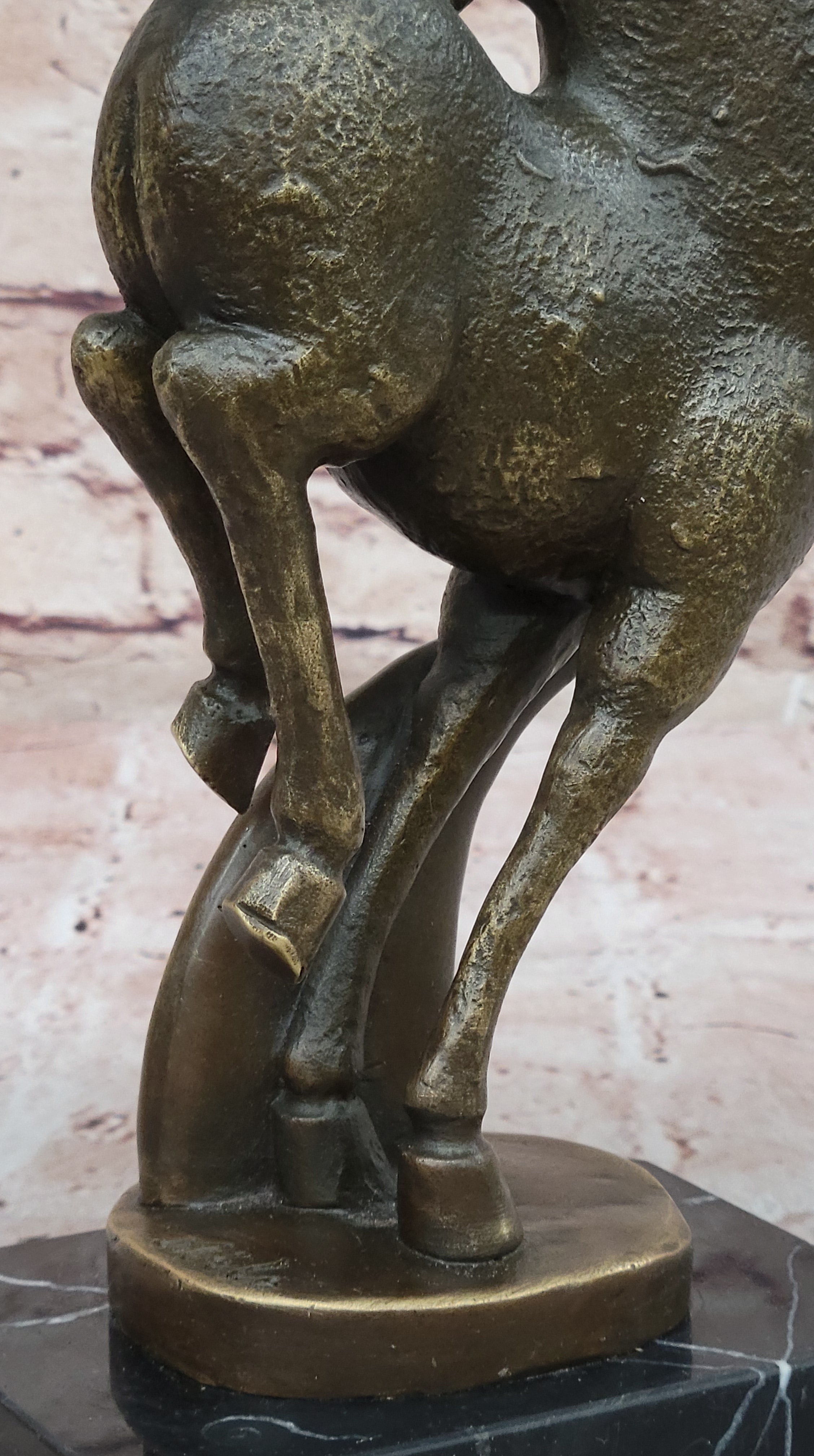 Rearing Horse Bronze Sculpture - Abstract Equestrian Wildlife Art