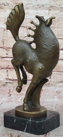Rearing Horse Bronze Sculpture - Abstract Equestrian Wildlife Art