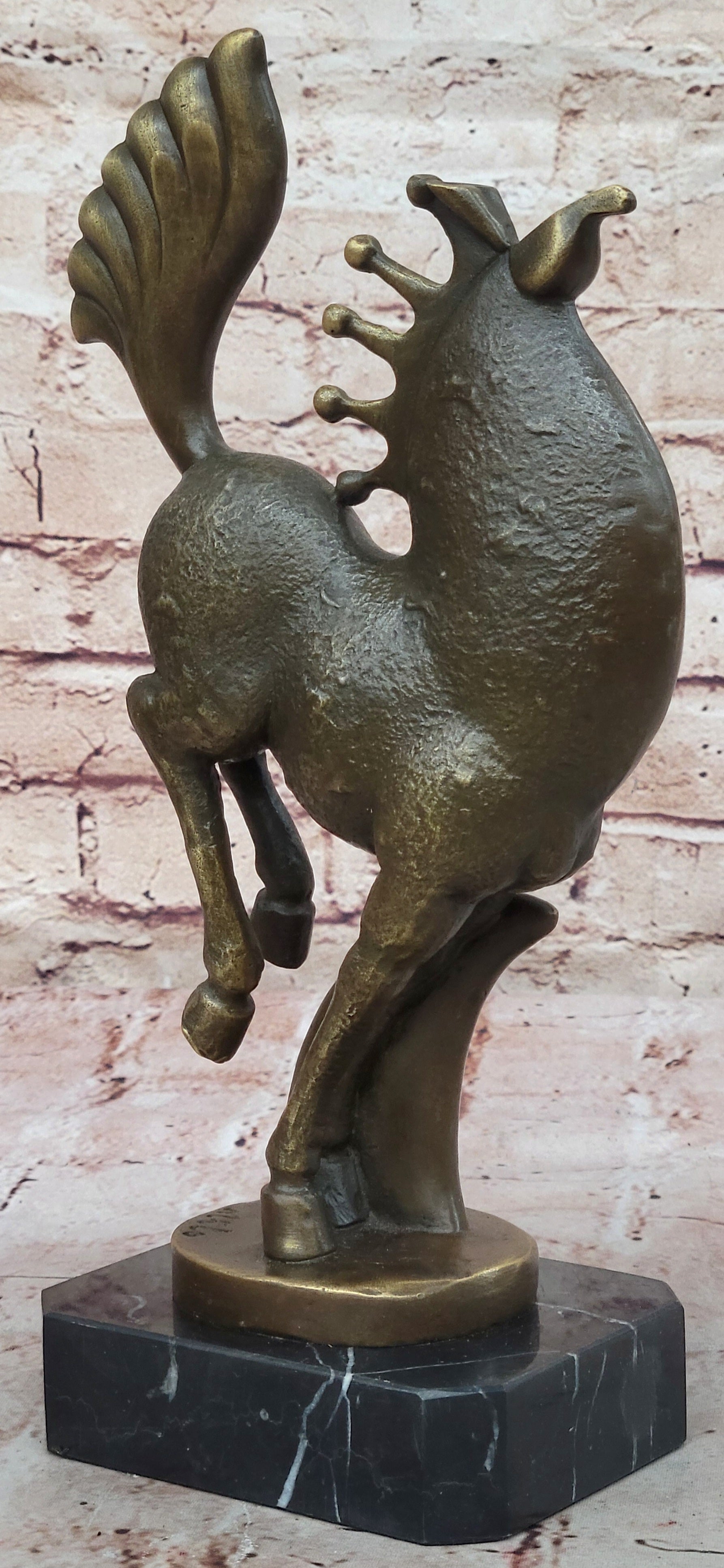Rearing Horse Bronze Sculpture - Abstract Equestrian Wildlife Art