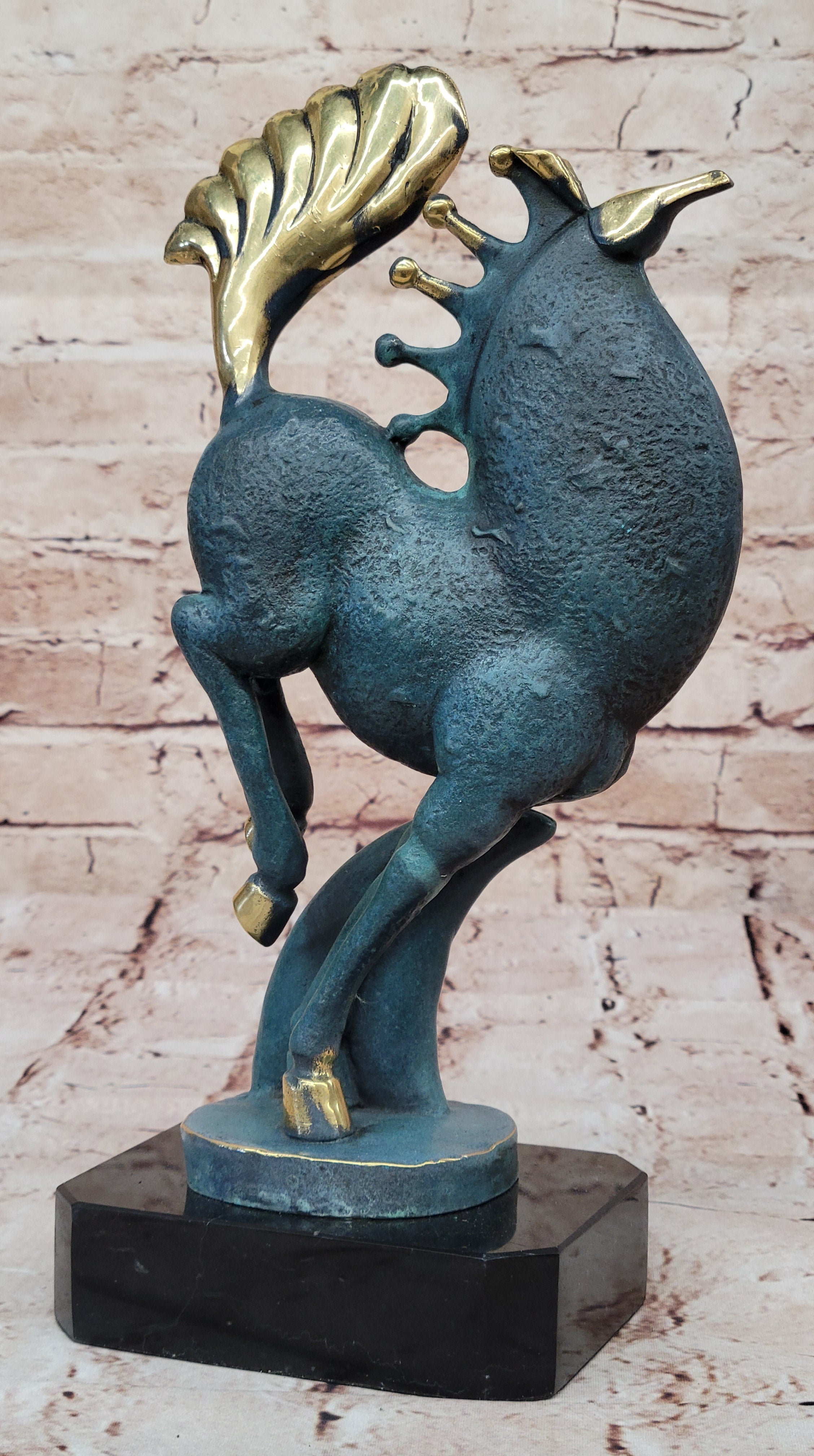 Rearing Horse Bronze Sculpture - Abstract Equestrian Art