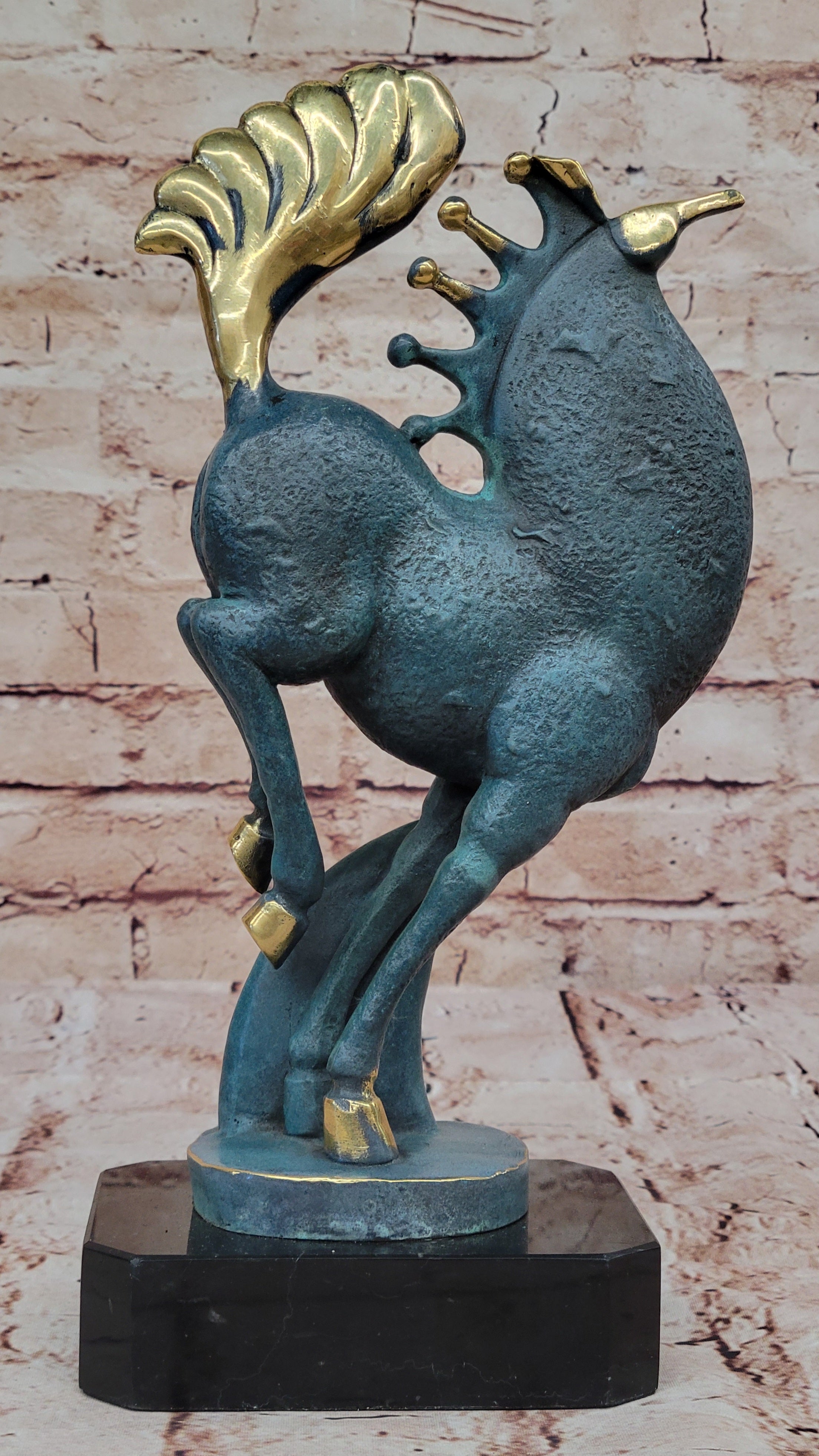 Rearing Horse Bronze Sculpture - Abstract Equestrian Art
