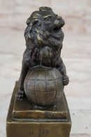 Regius Palace Chinese Guardian Lion & Earth Globe Bronze