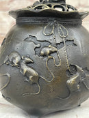 Chinese Year of the Rat Bronze Metal Incense Burner