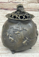 Chinese Year of the Rat Bronze Metal Incense Burner