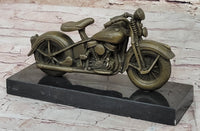 Signed Hot Cast Harley Davidson Motorcycle Bronze Sculpture