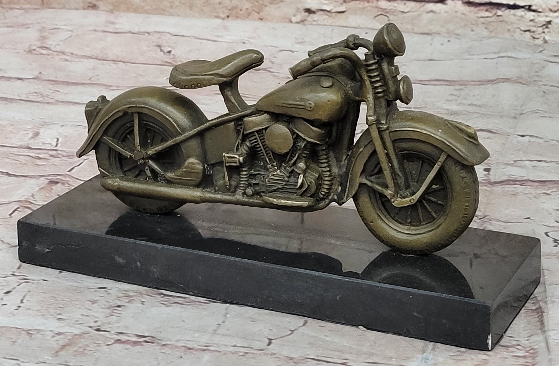 Signed Hot Cast Harley Davidson Motorcycle Bronze Sculpture