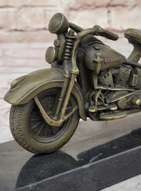 Signed Hot Cast Harley Davidson Motorcycle Bronze Sculpture
