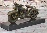Signed Hot Cast Harley Davidson Motorcycle Bronze Sculpture