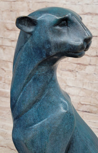 Cougar Puma Mountain Lion Bronze Sculpture by Henry Moore