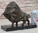 Abstract Picasso Bull Bronze Sculpture on Marble Base