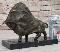Abstract Picasso Bull Bronze Sculpture on Marble Base