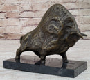 Abstract Picasso Bull Bronze Sculpture on Marble Base