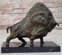 Abstract Picasso Bull Bronze Sculpture on Marble Base