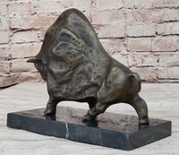 Abstract Picasso Bull Bronze Sculpture on Marble Base