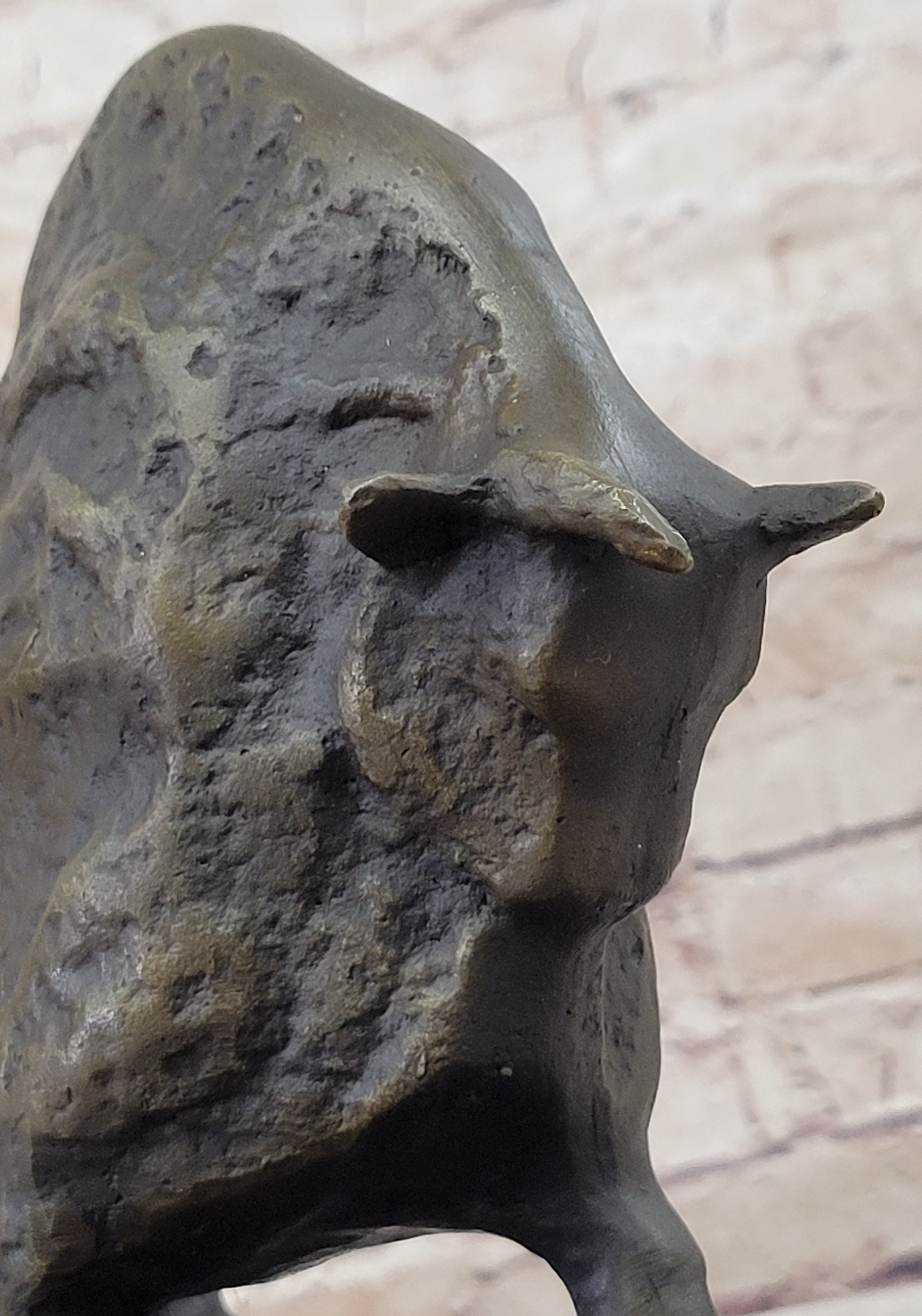 Abstract Picasso Bull Bronze Sculpture on Marble Base