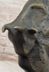 Abstract Picasso Bull Bronze Sculpture on Marble Base