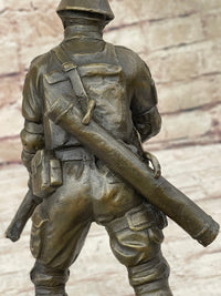 Signed Original Artwork by Milo Soldier Holding Rifle Bronze Sculpture
