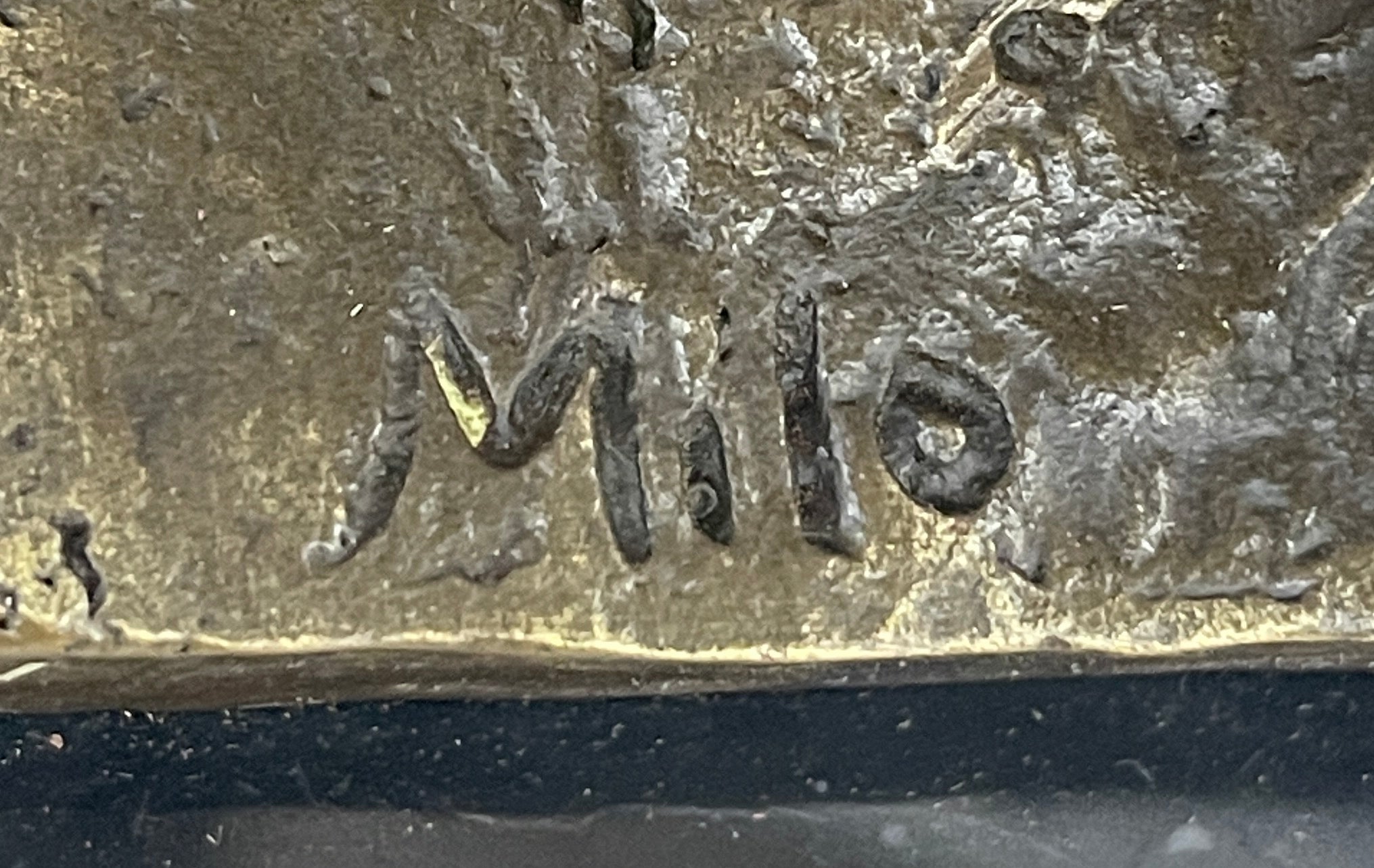 Signed Original Artwork by Milo Soldier Holding Rifle Bronze Sculpture