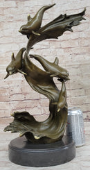 American Artist Williams Four Dolphins Swimming Bronze