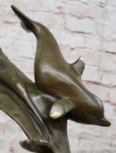 American Artist Williams Four Dolphins Swimming Bronze