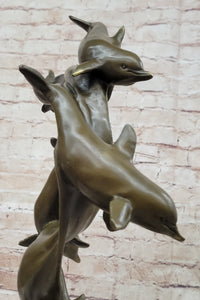 American Artist Williams Four Dolphins Swimming Bronze