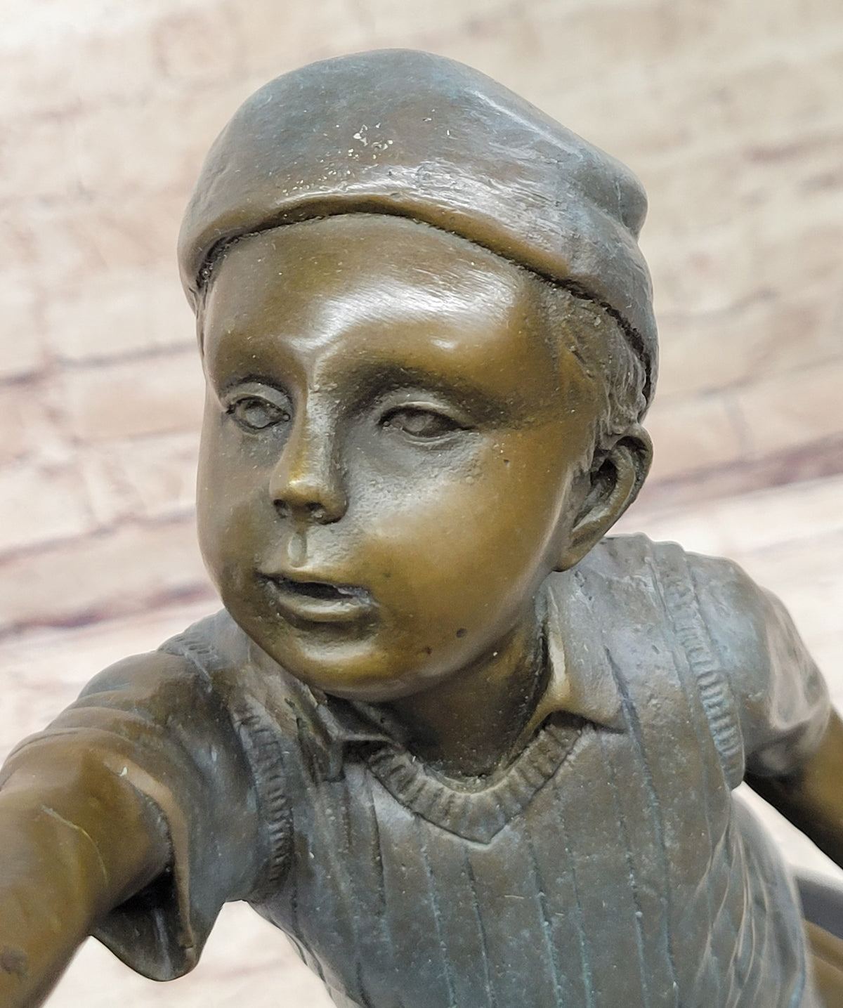 Young Boy Painting on Easel w/ Pallet - Bronze Sculpture