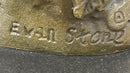 Young Woman Holding Basket of Flowers - Bronze Candle Holder