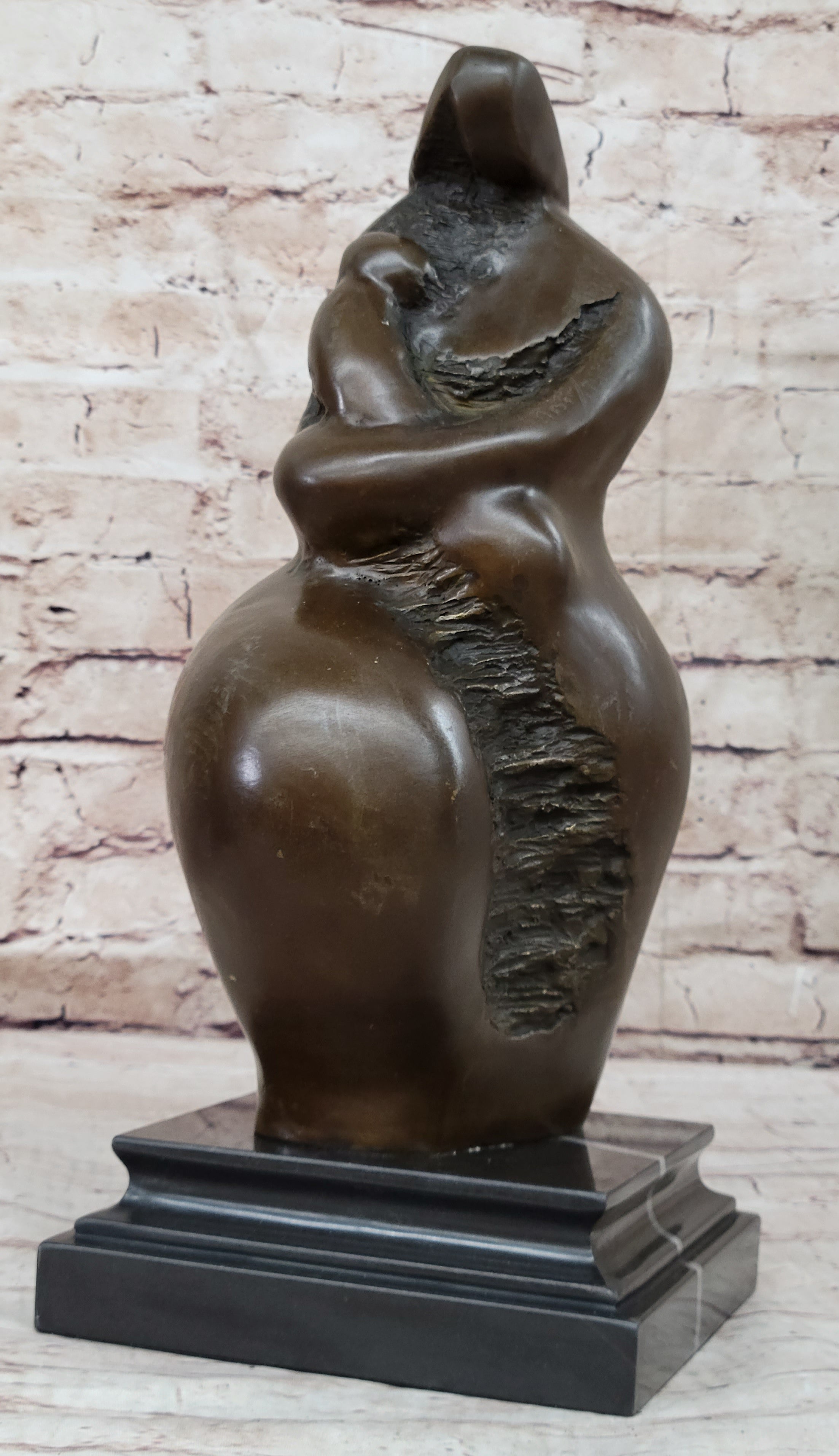 Abstract Modern Mother and Child by Botero Bronze Sculpture