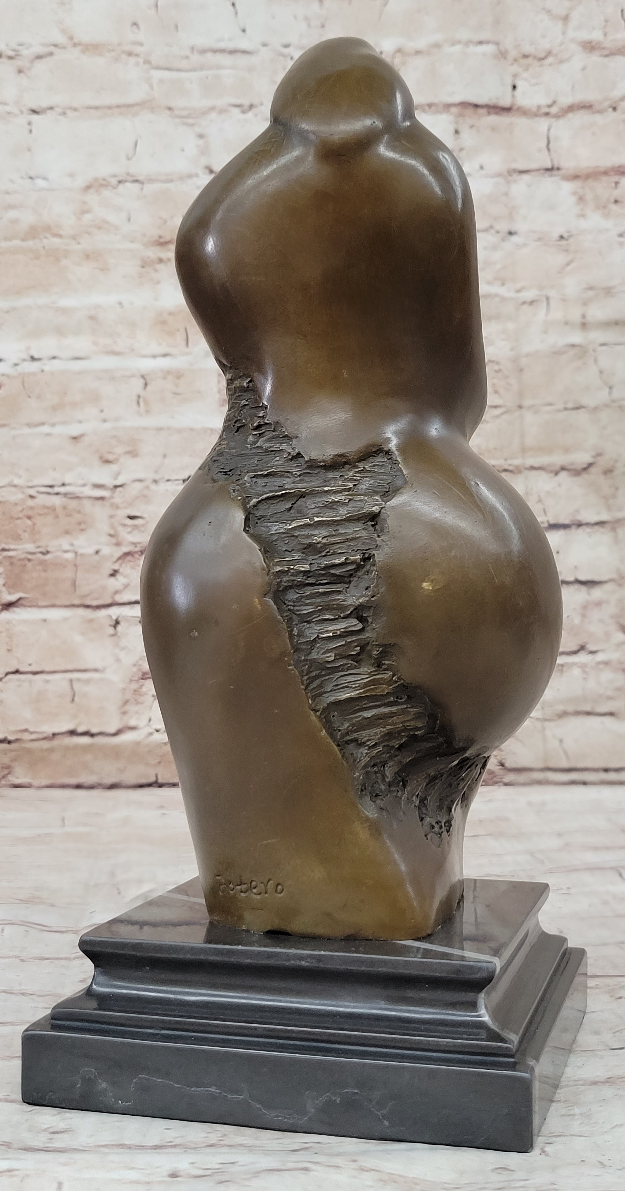 Abstract Modern Mother and Child by Botero Bronze Sculpture