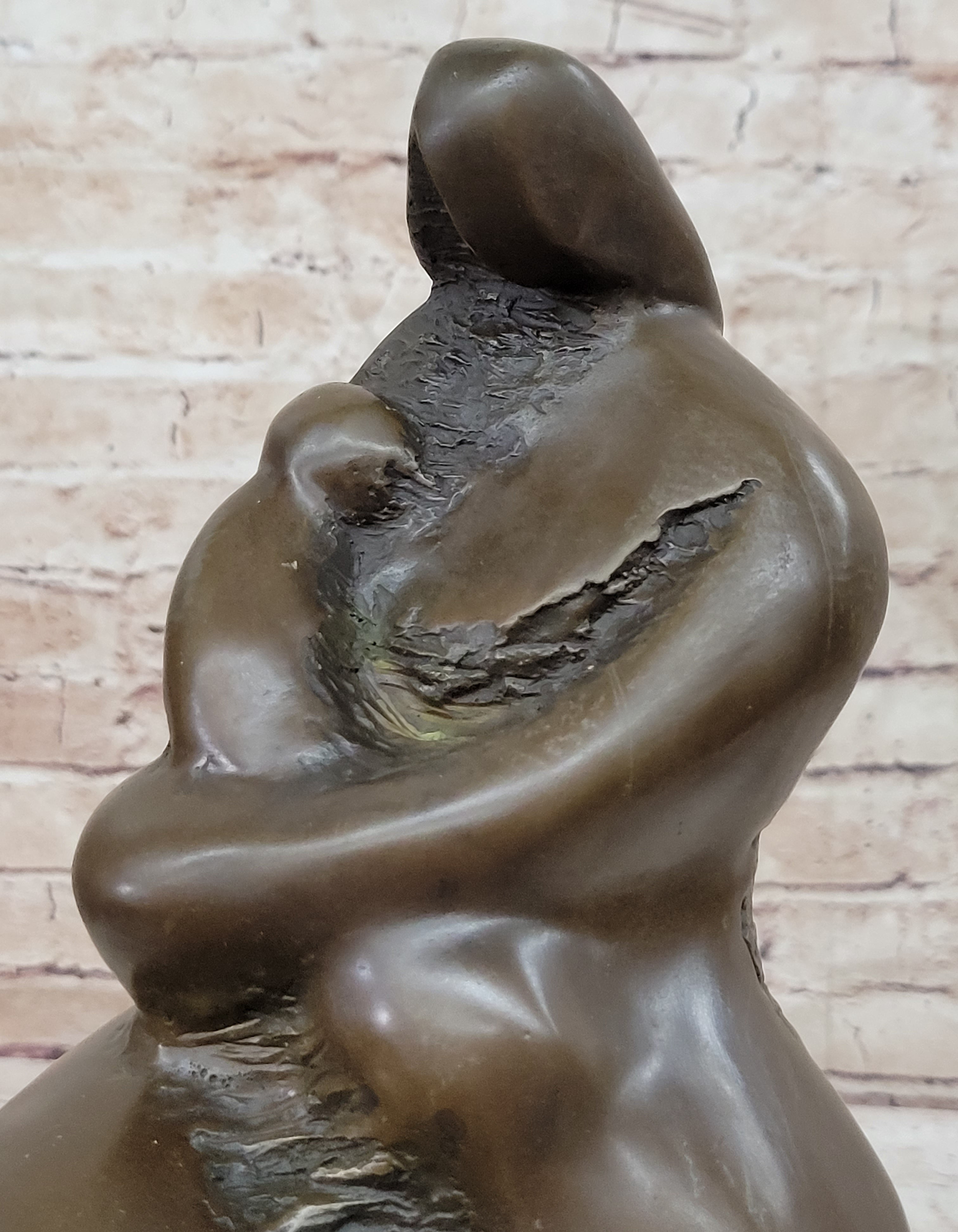 Abstract Modern Mother and Child by Botero Bronze Sculpture