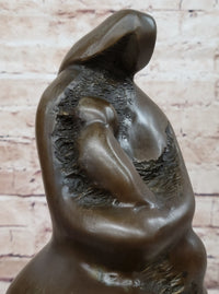Abstract Modern Mother and Child by Botero Bronze Sculpture