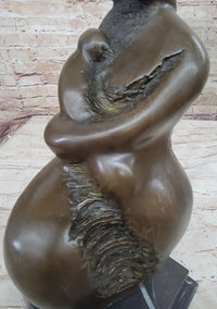 Abstract Modern Mother and Child by Botero Bronze Sculpture