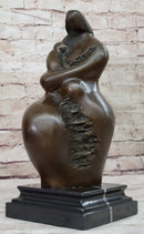 Abstract Modern Mother and Child by Botero Bronze Sculpture