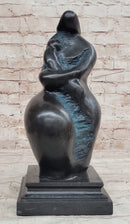 Mother and Child in Green Patina by Botero Bronze Sculpture