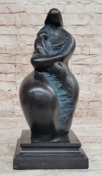 Mother and Child in Green Patina by Botero Bronze Sculpture