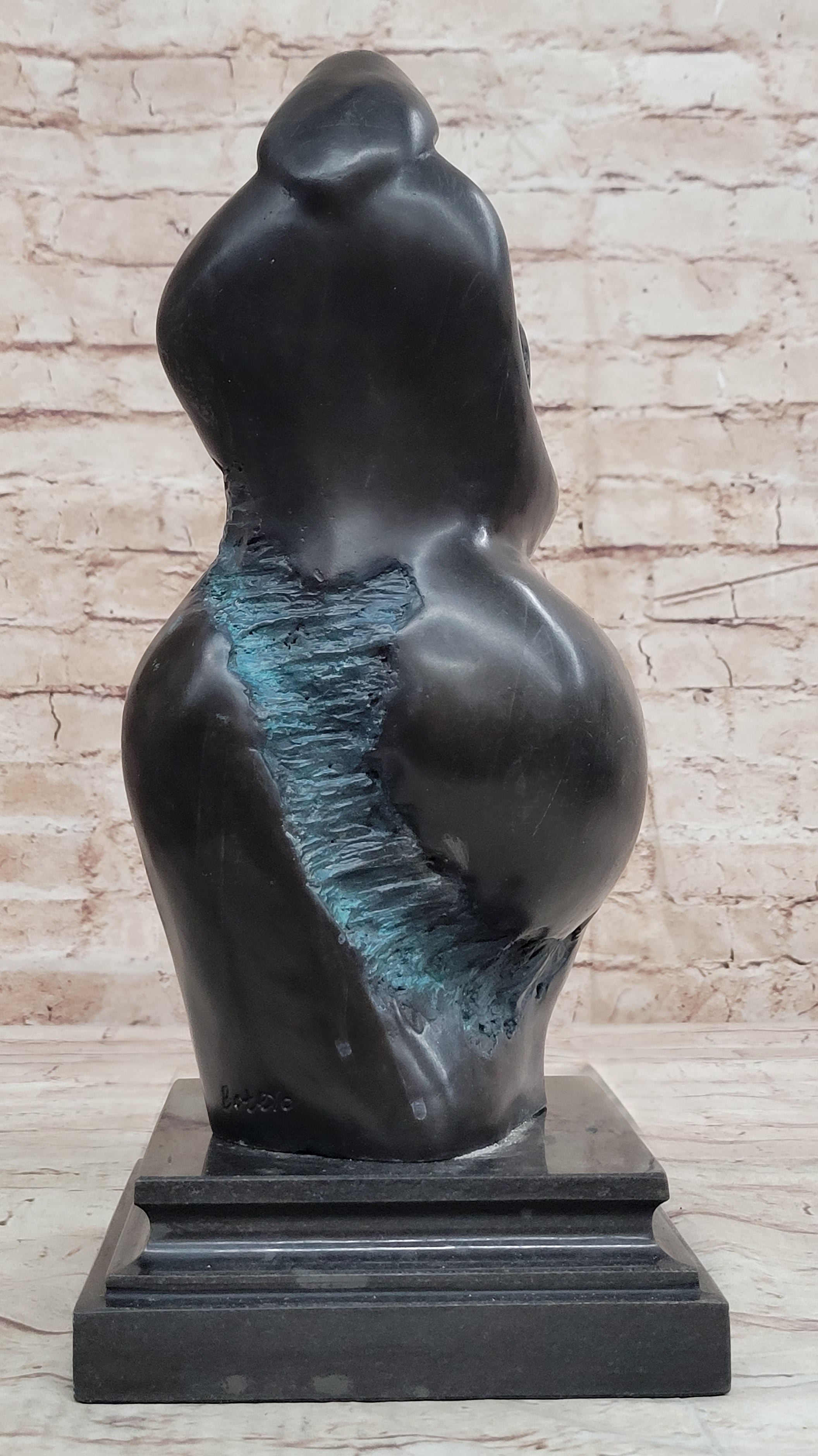 Mother and Child in Green Patina by Botero Bronze Sculpture