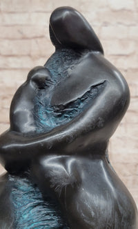 Mother and Child in Green Patina by Botero Bronze Sculpture