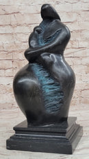 Mother and Child in Green Patina by Botero Bronze Sculpture