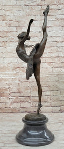 Arabesque Ballet Pose Ballerina Bronze Sculpture on Marble Base