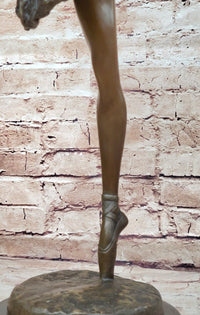 Arabesque Ballet Pose Ballerina Bronze Sculpture on Marble Base