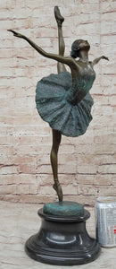 Hot Cast Bronze Arabesque Ballerina Ballet Dancer on Marble Base
