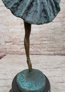 Hot Cast Bronze Arabesque Ballerina Ballet Dancer on Marble Base