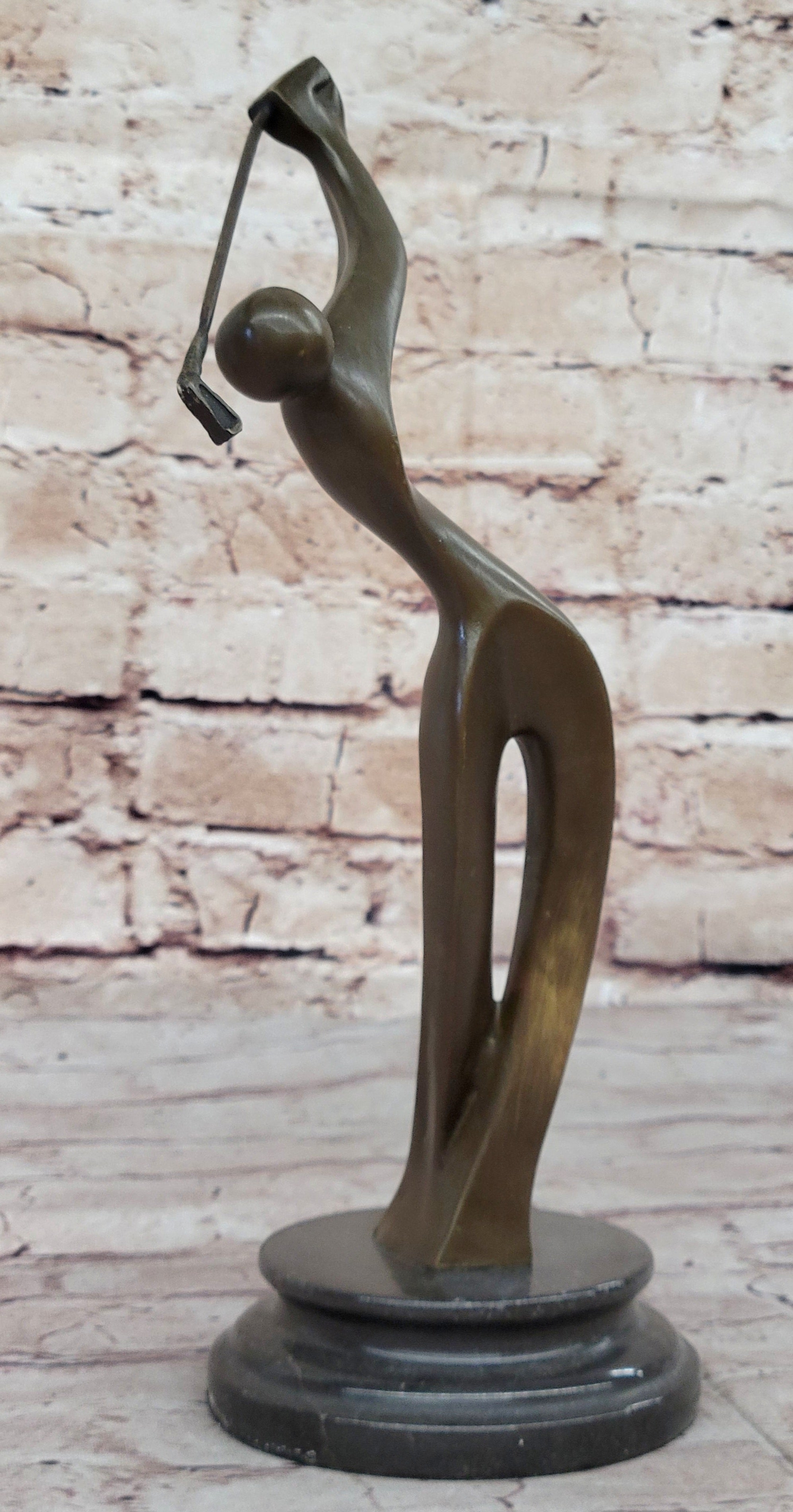 Signed Milo Abstract Tall Golfer Trophy Golf Figure
