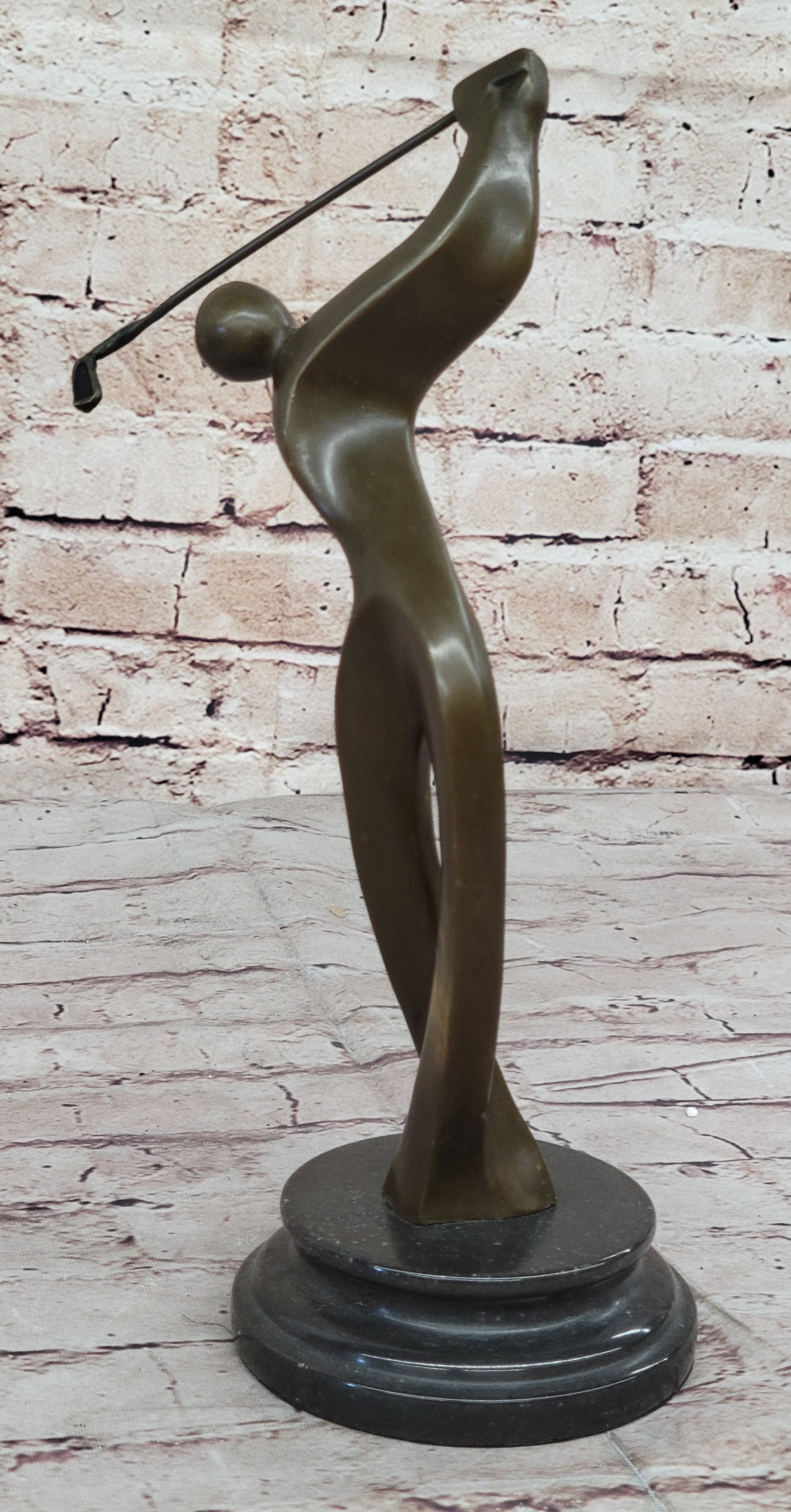 Signed Milo Abstract Tall Golfer Trophy Golf Figure