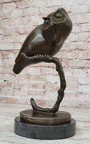 Signed Evan Stone Abstract Modern Art Owl Bronze Sculpture
