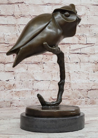 Signed Evan Stone Abstract Modern Art Owl Bronze Sculpture