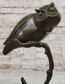 Signed Evan Stone Abstract Modern Art Owl Bronze Sculpture
