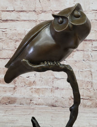 Signed Evan Stone Abstract Modern Art Owl Bronze Sculpture